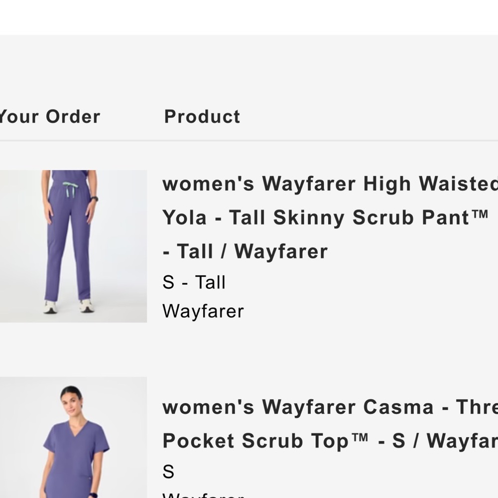 Women's High Waisted Purple Scrub Pants